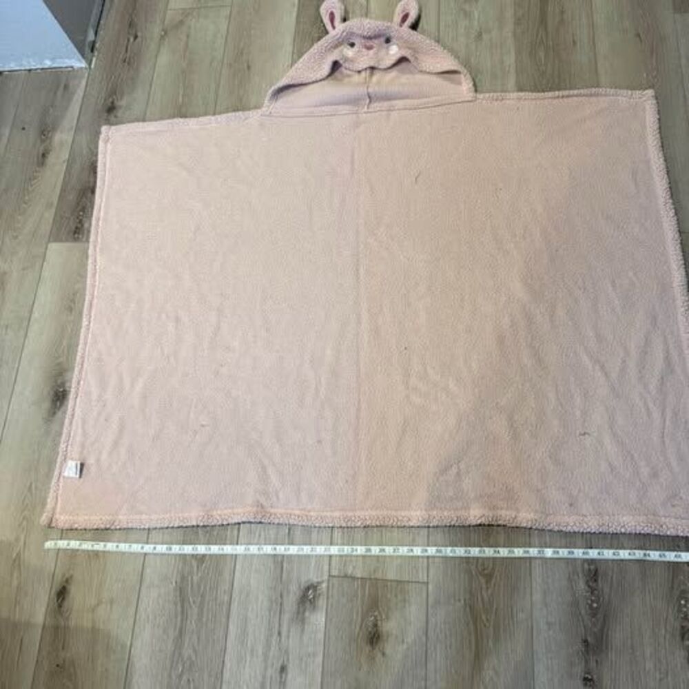 Pink Bunny Hooded Baby Blanket